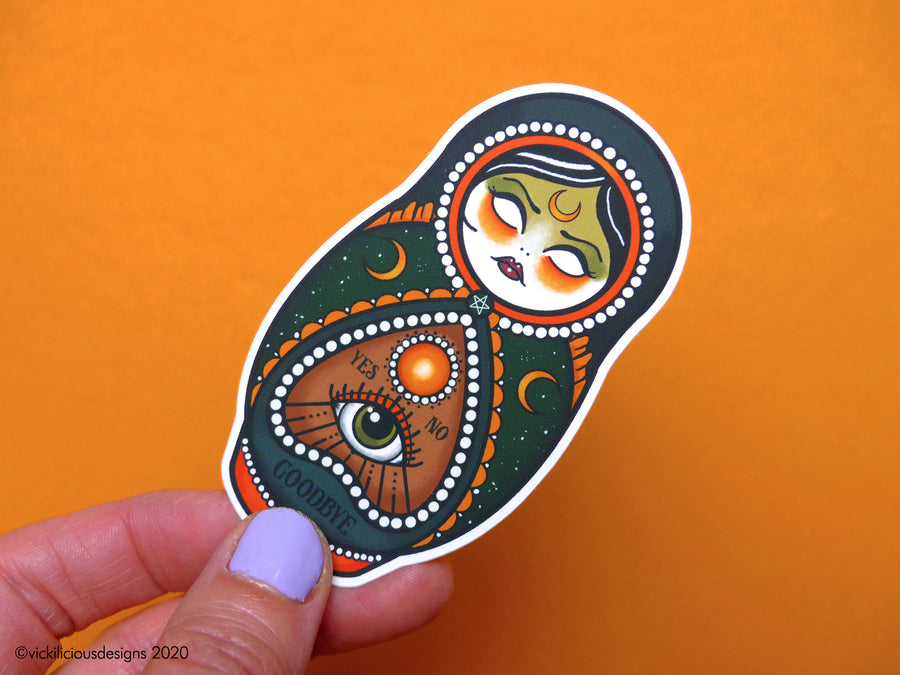 Vickilicious Designs | Basic Witch - Magical Cute & Creepy Doll Tattoo Sticker