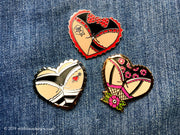 Cheeky Spotty Bow Booty Heart Tattoo Hard Enamel Pin