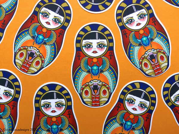 Vickilicious Designs | Cute & Cursed - Egyptian Russian Doll Tattoo Sticker