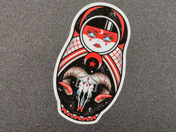 Vickilicious Designs | Witch from Hell - Baphomet Cute & Creepy Doll Tattoo Sticker
