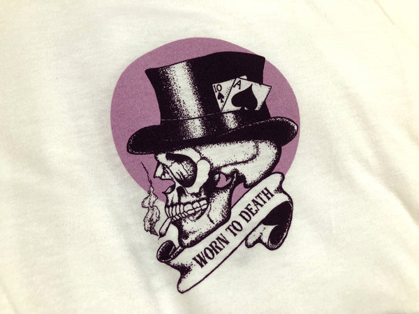 Worn to Death Peony Day of the Dead Sugar Skull Tattoo Front & Back Print T-shirt