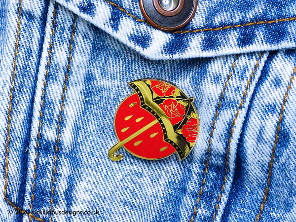 NO RAIN, NO FLOWERS Umbrella Tattoo Hard Enamel Pin