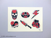 Ink & Blood Rose Collection Tattoo Print