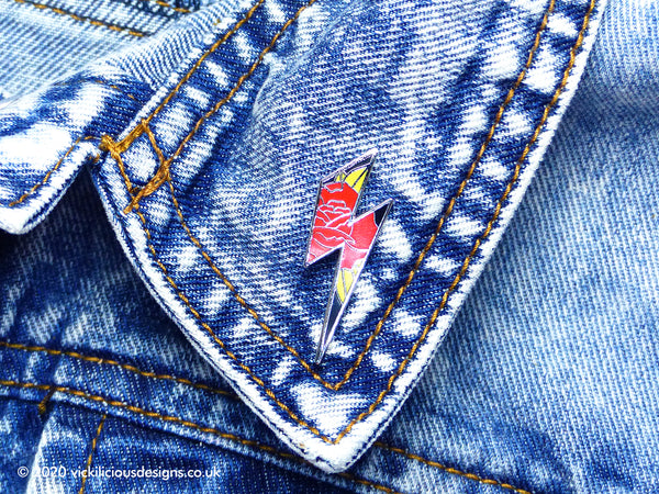 LOVE-STRUCK Lightning Bolt Hard Enamel Pin