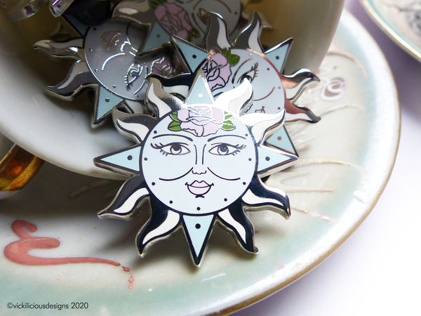 Heavenly Light Pastel Sun Hard Enamel Pin