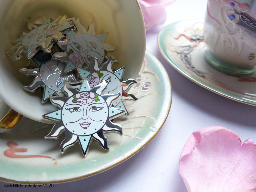 Heavenly Light Pastel Sun Hard Enamel Pin