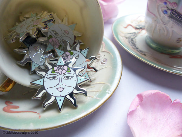 Heavenly Light Pastel Sun Hard Enamel Pin