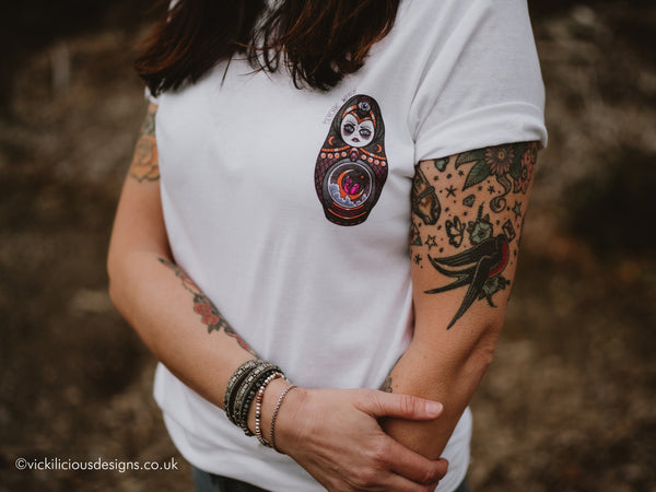 PSYCHIC WITCH Mystic Russian Doll Tattoo T-shirt