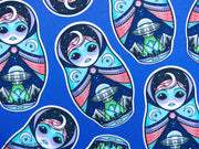Vickilicious Designs | Stay Weird - Alien Russian Doll Tattoo Sticker