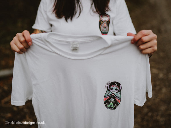 Vickilicious Designs | Stay Weird - Alien Cute & Creepy Doll Tattoo T-shirt