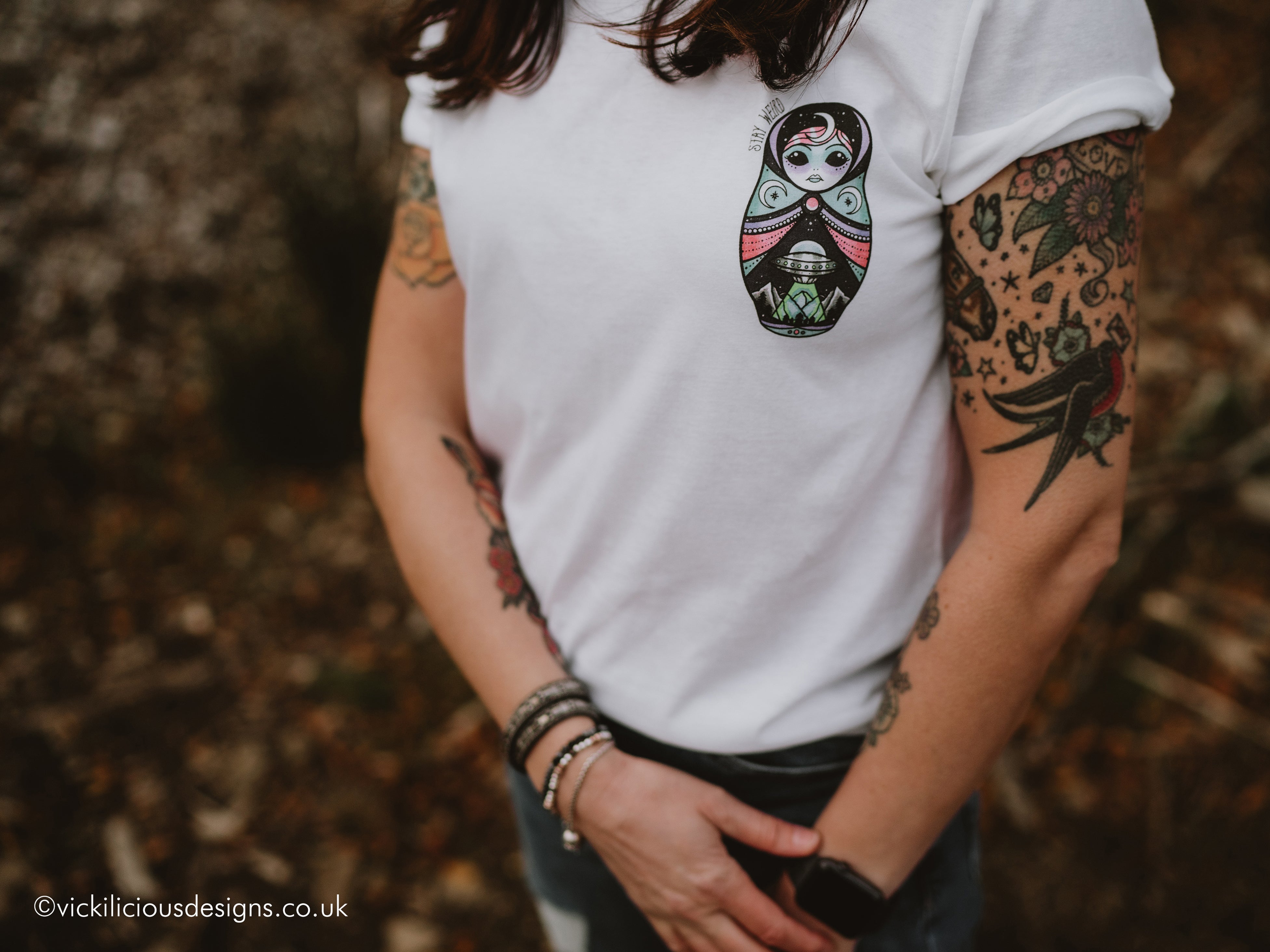 Worn to Death T-shirt Stay Weird Alien Cute Creepy Doll