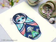 Vickilicious Designs | Stay Weird - Alien Russian Doll Tattoo Print