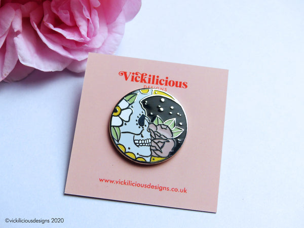 Sugar Skull Moon Hard Enamel Pin