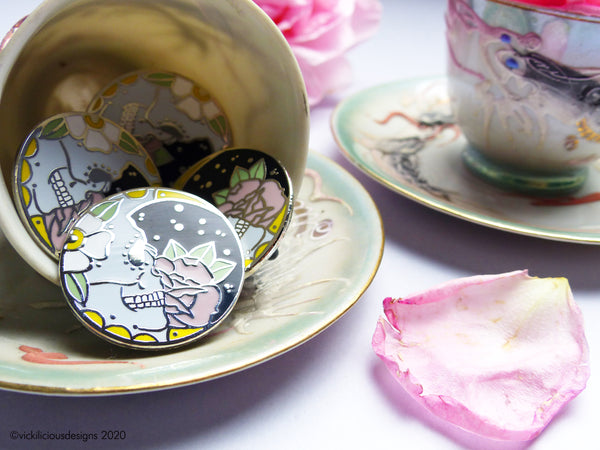 Sugar Skull Moon Hard Enamel Pin