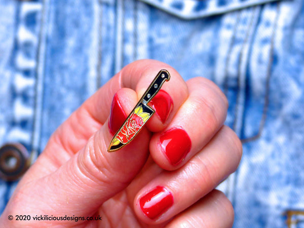 ENDURE & SURVIVE Rose Dagger Hard Enamel Pin Gold Finish