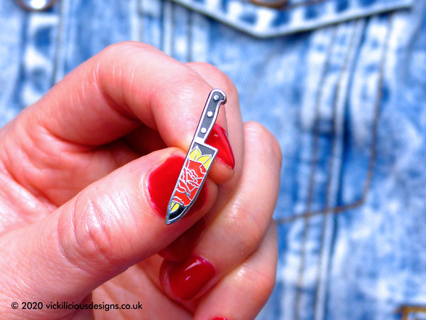 ENDURE & SURVIVE Rose Dagger Hard Enamel Pin Silver Finish