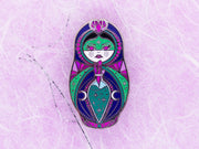 Vickilicious Designs | A Little Bewitched Crystal Witch and Love Potion Cute & Creepy Doll Hard Enamel Pin