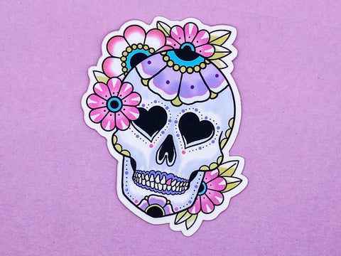 Dead Beautiful Sugar Skull Tattoo Sticker