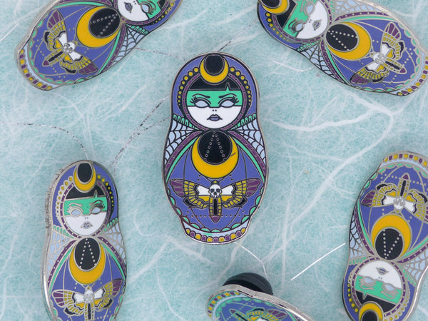 Vickilicious Designs | Lunar Witch - Cute & Creepy Doll Hard Enamel Pin