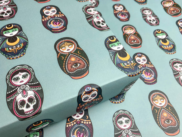 Vickilicious Designs | YES WITCHES! Cute and Creepy Doll Wrapping Paper