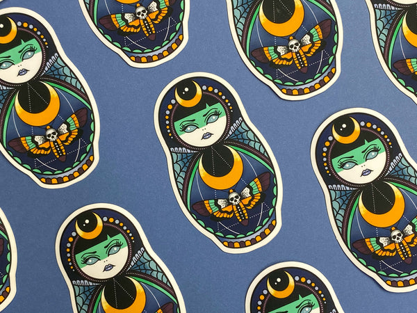 Vickilicious Designs | Lunar Witch - Cute & Creepy Doll Tattoo Sticker