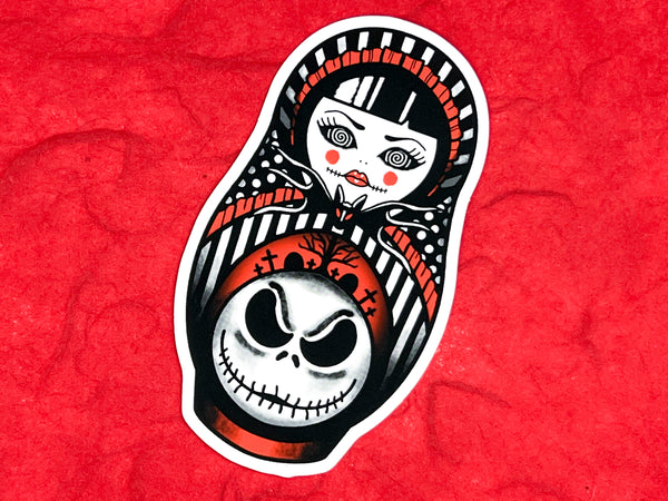 Vickilicious Designs | Little Nightmare - Skeleton Jack Cute & Creepy Doll Tattoo sticker