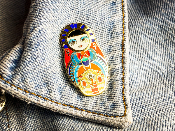 Vickilicious Designs | Cute & Cursed - Egyptian Cute & Creepy Doll Hard Enamel Pin