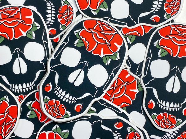 Skulls and Roses Tattoo Sticker