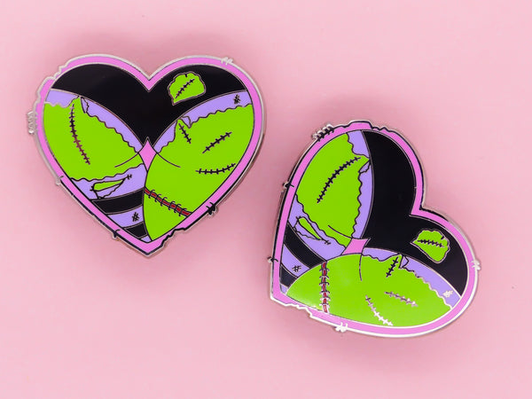 LOVE YOU TO DEATH Zombie Booty Heart Hard Enamel Pin