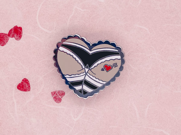 Cheeky Punk Girl Booty Heart Tattoo Hard Enamel Pin