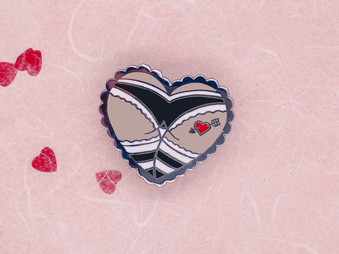 Cheeky Punk Girl Booty Heart Tattoo Hard Enamel Pin