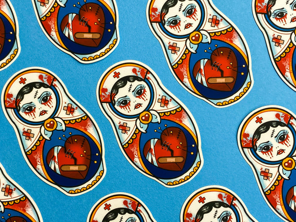 Vickilicious Designs | Sorta Love Sick - Bloody Cute & Creepy Nurse Doll Tattoo Sticker