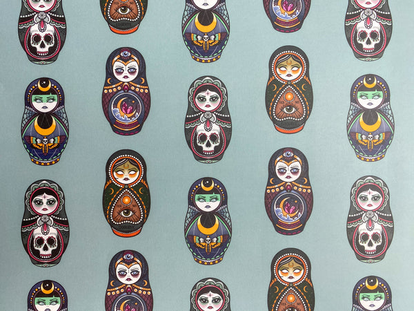 Vickilicious Designs | YES WITCHES! Cute and Creepy Doll Wrapping Paper