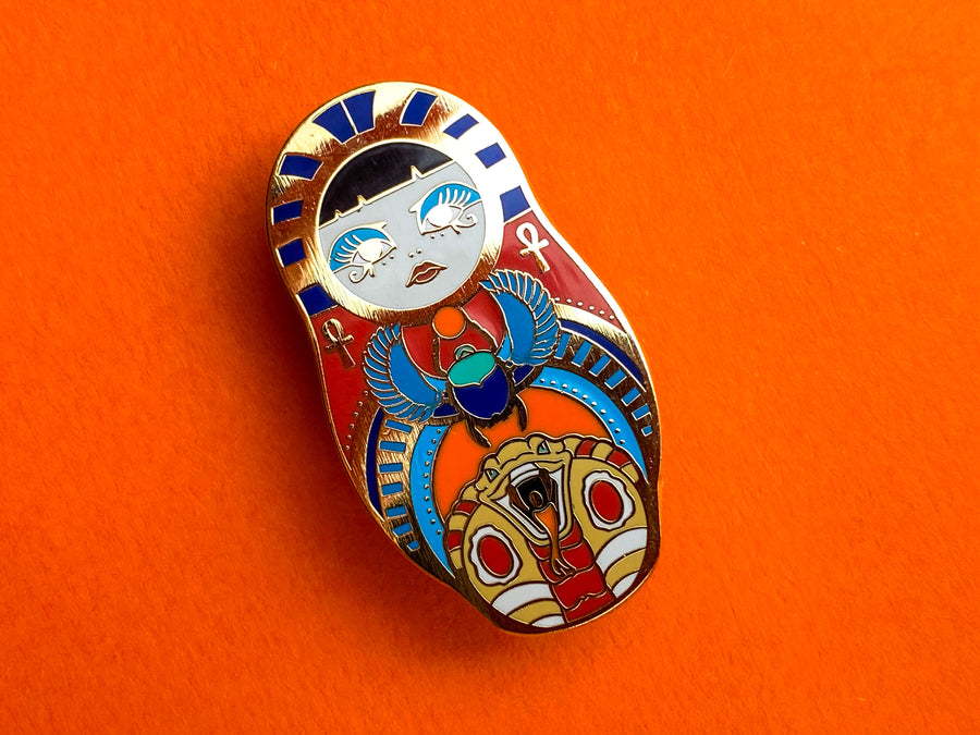 Vickilicious Designs | Cute & Cursed - Egyptian Cute & Creepy Doll Hard Enamel Pin