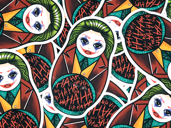 Vickilicious Designs | Put on a Happy Face - Joker Cute & Creepy Doll Tattoo 