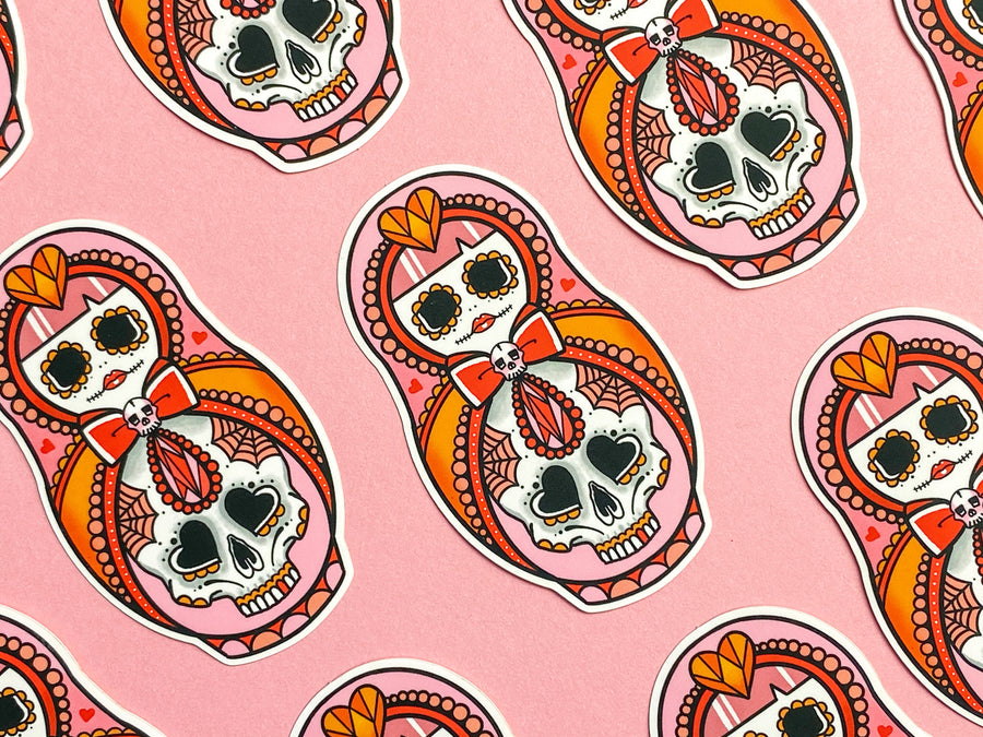 Vickilicious Designs | Dead Cute - Sugar Skull Cute & Creepy Doll Tattoo Sticker