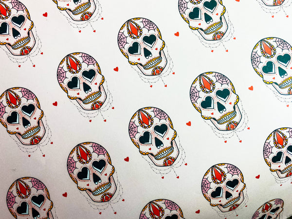 LOVE YOU TO DEATH Crystal Sugar Skull Wrapping Paper