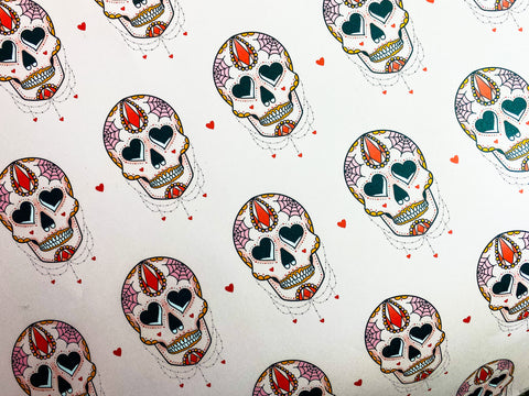 LOVE YOU TO DEATH Crystal Sugar Skull Wrapping Paper