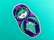 Vickilicious Designs | A Little Bewitched - Crystal Witch, Love Potion Cute & Creepy Doll Tattoo  Sticker