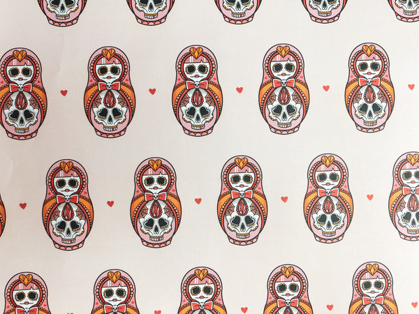 Vickilicious Designs |  Dead Cute - Sugar Skull Cute & Creepy Doll Tattoo Wrapping Paper